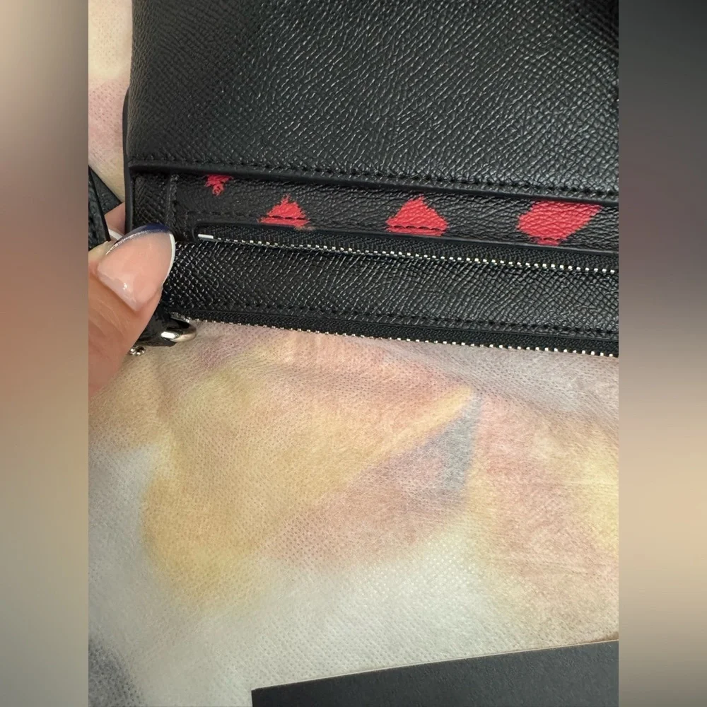 Coach Black and Red buffalo cross print Crossbody Bag great for Christmas 🎄